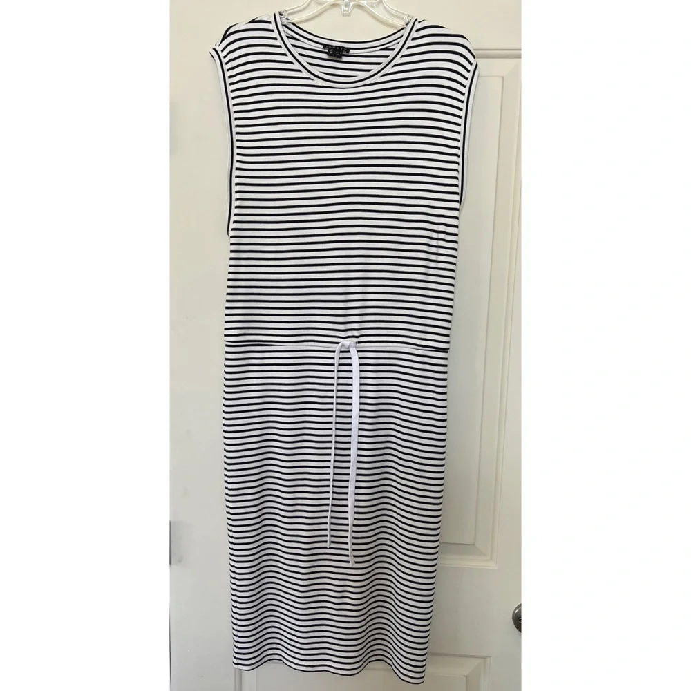 Theory Caneil Classic Pima Cotton Striped Dress - M - Picture 1 of 6